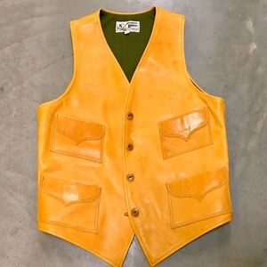 Rare Imogene + Willie Thick Leather Vest SZ 2